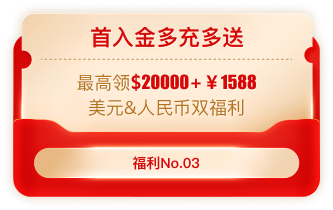 首入金多充多送,最高领$20000+￥1588美元&人民币双福利